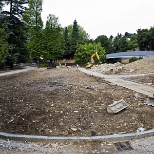 Cantieri Villa Olmo Como, Il parco storico di villa olmo durante la riqualificazione