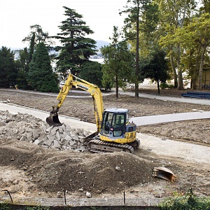 Cantieri Villa Olmo Como, Il parco storico di villa olmo durante la riqualificazione